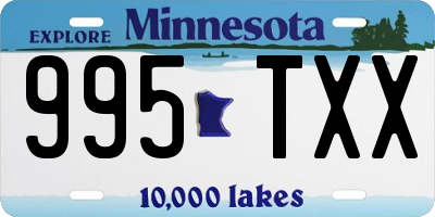 MN license plate 995TXX