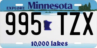 MN license plate 995TZX