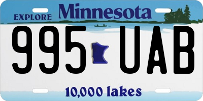 MN license plate 995UAB