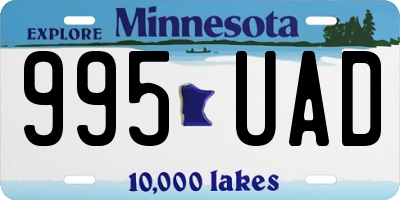 MN license plate 995UAD
