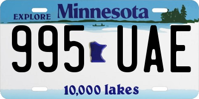 MN license plate 995UAE