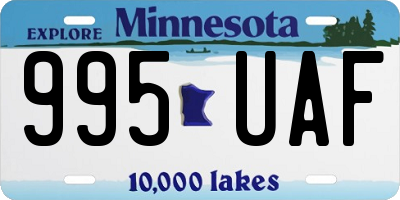 MN license plate 995UAF