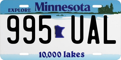 MN license plate 995UAL
