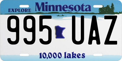 MN license plate 995UAZ