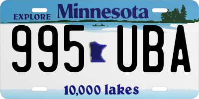 MN license plate 995UBA