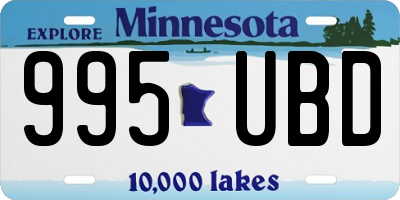 MN license plate 995UBD