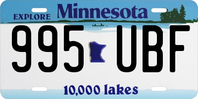 MN license plate 995UBF