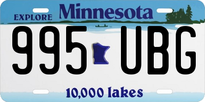MN license plate 995UBG