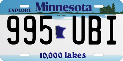MN license plate 995UBI