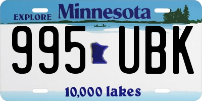 MN license plate 995UBK