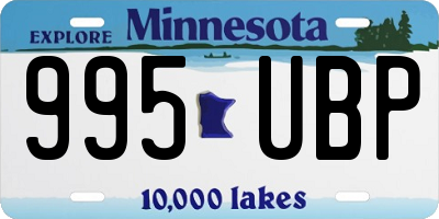 MN license plate 995UBP