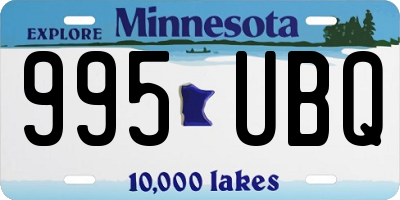 MN license plate 995UBQ
