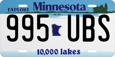 MN license plate 995UBS