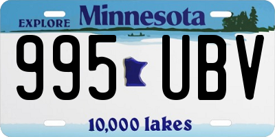 MN license plate 995UBV