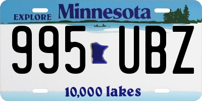 MN license plate 995UBZ