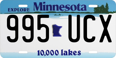 MN license plate 995UCX