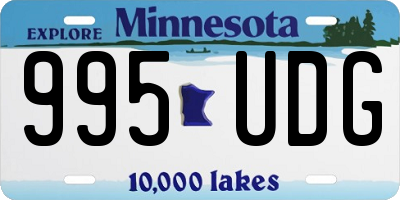 MN license plate 995UDG