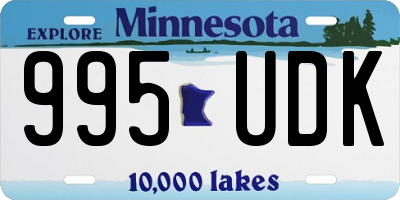 MN license plate 995UDK
