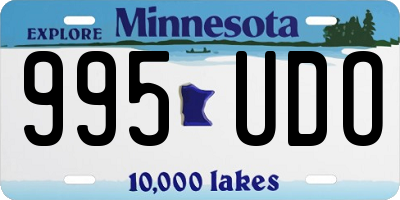 MN license plate 995UDO