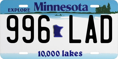 MN license plate 996LAD