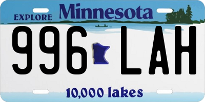 MN license plate 996LAH