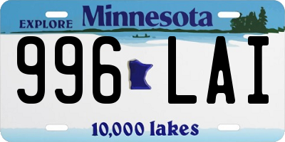 MN license plate 996LAI