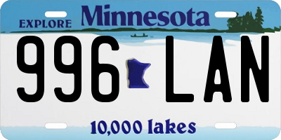 MN license plate 996LAN