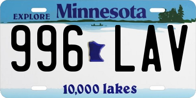 MN license plate 996LAV
