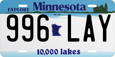 MN license plate 996LAY