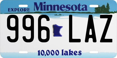 MN license plate 996LAZ