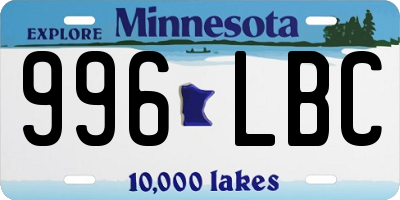 MN license plate 996LBC