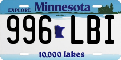 MN license plate 996LBI