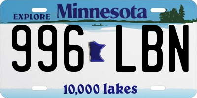MN license plate 996LBN