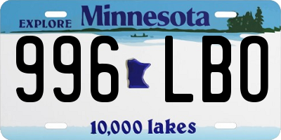 MN license plate 996LBO