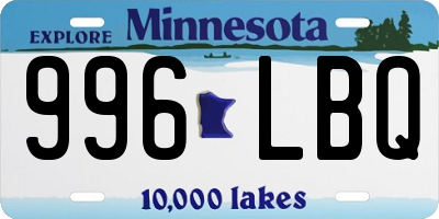 MN license plate 996LBQ