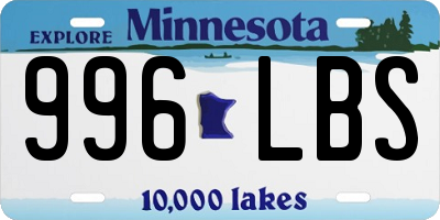 MN license plate 996LBS