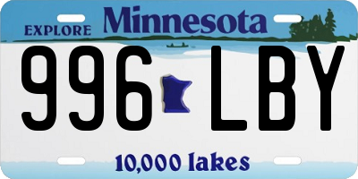 MN license plate 996LBY