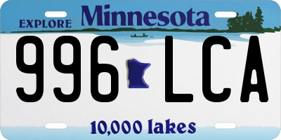 MN license plate 996LCA