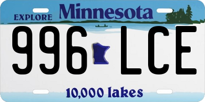 MN license plate 996LCE