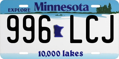 MN license plate 996LCJ