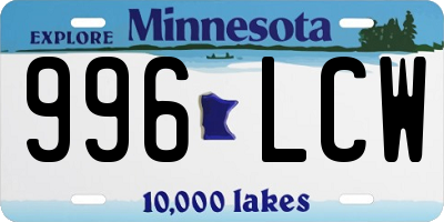 MN license plate 996LCW