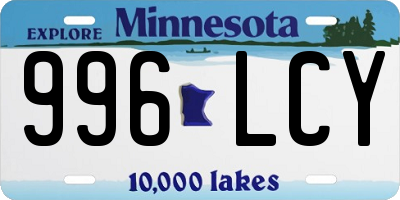 MN license plate 996LCY