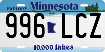 MN license plate 996LCZ