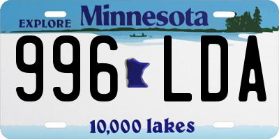 MN license plate 996LDA