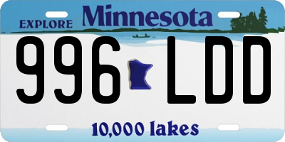 MN license plate 996LDD
