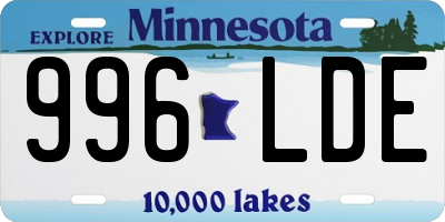 MN license plate 996LDE