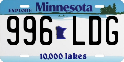 MN license plate 996LDG