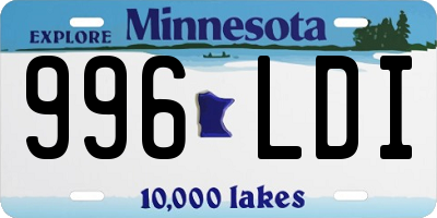 MN license plate 996LDI