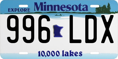 MN license plate 996LDX