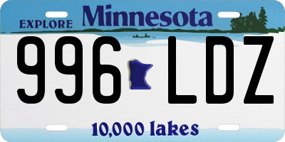 MN license plate 996LDZ